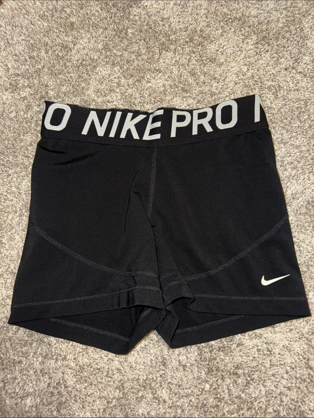 Nike Black Compression Training Shorts with White Swoosh